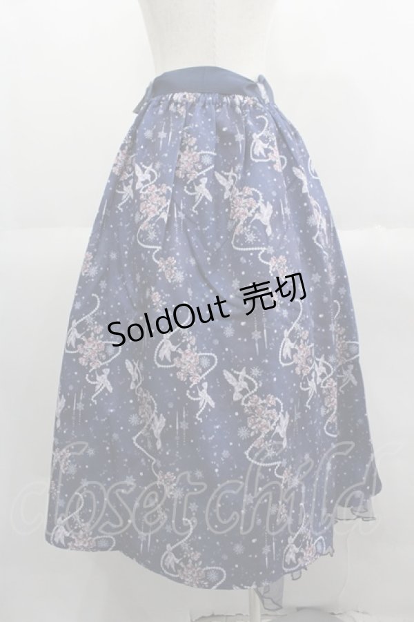 画像2: axes femme / アイスローズ柄スカート  紺 I-25-06-08-113-AX-SK-HD-ZI (2)