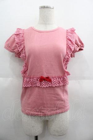 画像: Shirley Temple / フラワーレース半袖カットソー 160CM ピンク I-25-06-08-017-ET-TO-HD-ZI