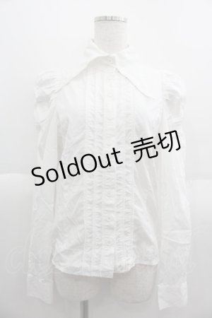 画像: BPN / 3ピンタック長袖ブラウス  白 I-25-06-08-036-GO-BL-HD-ZI