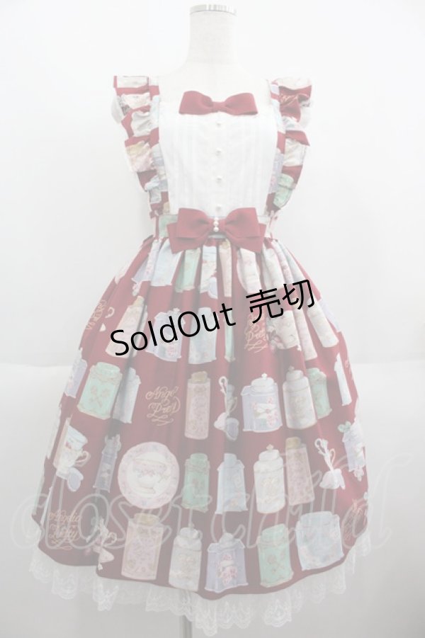画像1: Angelic Pretty / Memorial Tea Museumジャンパースカート  エンジ I-25-06-08-047-AP-OP-HD-ZI (1)