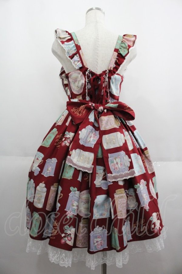 画像2: Angelic Pretty / Memorial Tea Museumジャンパースカート  エンジ I-25-06-08-047-AP-OP-HD-ZI (2)