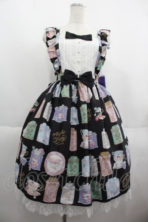 画像: Angelic Pretty / Memorial Tea Museumジャンパースカート  黒 I-25-06-08-048-AP-OP-HD-ZI
