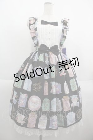 画像: Angelic Pretty / Memorial Tea Museumジャンパースカート  黒 I-25-06-08-048-AP-OP-HD-ZI