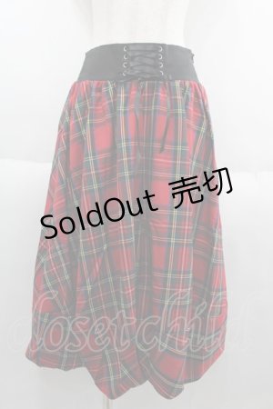 画像: HELL CAT PUNKS / バルーンミモレスカート  チェック I-25-06-11-054-PU-SK-HD-ZI