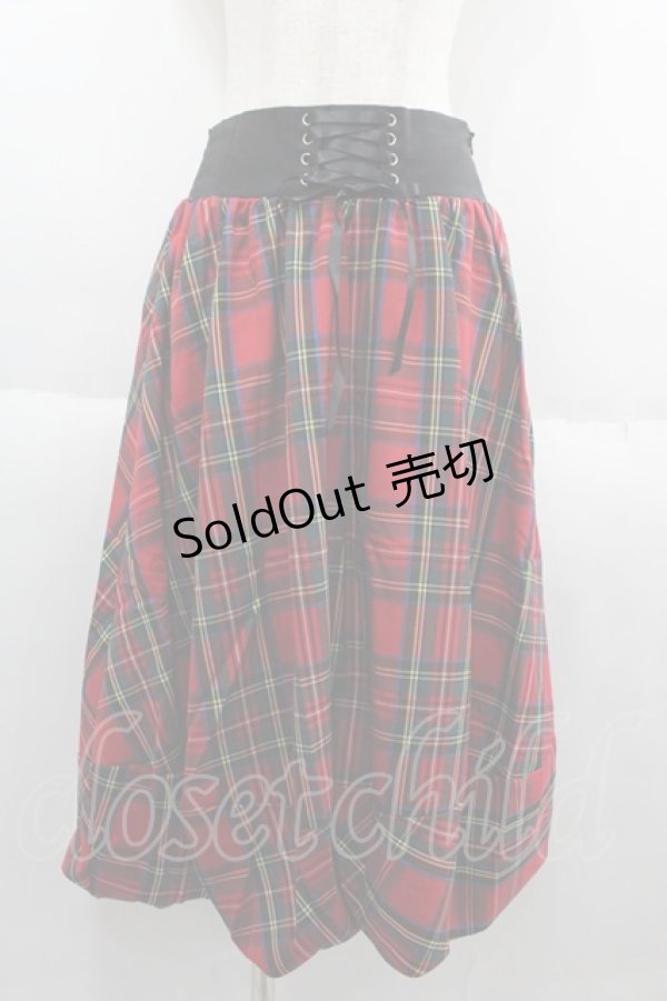 画像1: HELL CAT PUNKS / バルーンミモレスカート  チェック I-25-06-11-054-PU-SK-HD-ZI (1)