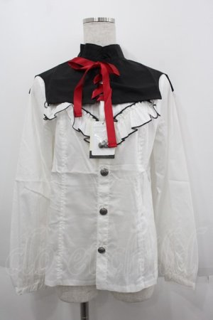画像: ALGONQUINS / リボン&付衿ピューリタンカラーヨークフリルコロニアルブラウス  オフシロ I-25-06-11-006-AL-BL-HD-ZI