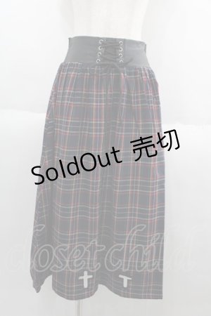 画像: HELL CAT PUNKS / CROSSミモレスカート  チェック I-25-06-11-059-PU-SK-HD-ZI