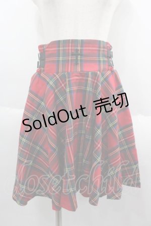 画像: HELL CAT PUNKS / クロス刺繍ミニスカート  チェック I-25-06-11-062-PU-SK-HD-ZI
