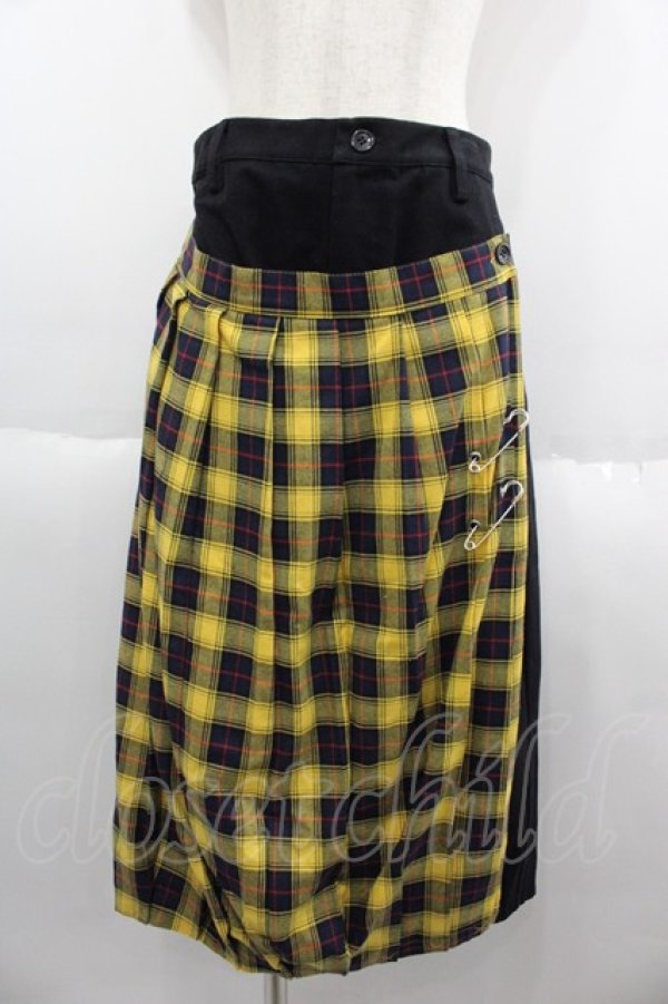 画像1: HELL CAT PUNKS / プリーツフラップ付パンツ M イエロー I-25-06-11-065-PU-PA-HD-ZI (1)