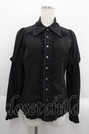画像: Ozz oneste / 2wayフリルブラウス  ブラック I-25-06-11-076-OO-BL-HD-ZI