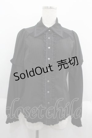 画像: Ozz oneste / 2wayフリルブラウス  ブラック I-25-06-11-076-OO-BL-HD-ZI