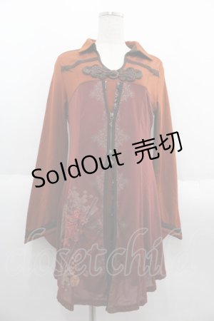 画像: Ozz oneste / 彼岸刀刺繍チュニック  オレンジ I-25-06-11-079-OO-TO-HD-ZI