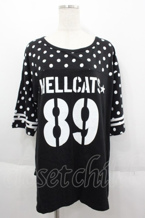 画像1: HELL CAT PUNKS / フットボールビッグTシャツ  ブラックドット I-25-06-11-009-PU-TS-HD-ZI (1)