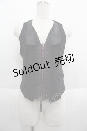 画像: Ozz Croce / 鍵ホックダブルジップベスト  ブラック I-25-06-11-087-OO-TO-HD-ZI