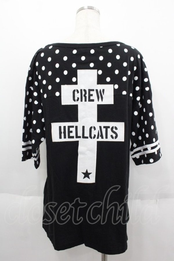 画像2: HELL CAT PUNKS / フットボールビッグTシャツ  ブラックドット I-25-06-11-009-PU-TS-HD-ZI (2)