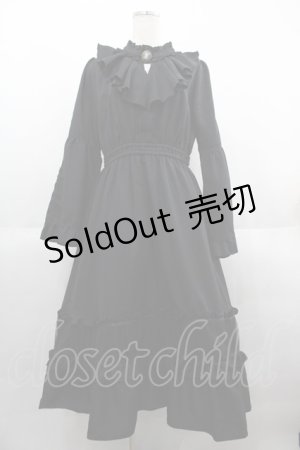 画像: axes femme / 姫袖風ラッフルフリルワンピース  黒 I-25-06-11-091-AX-OP-HD-ZI
