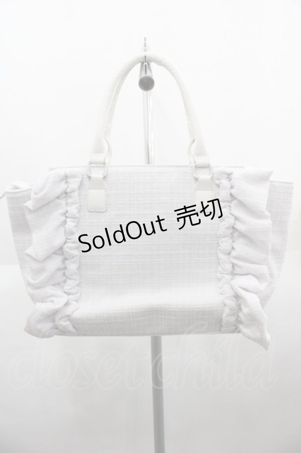画像2: Ank Rouge / 確定ファンサのおまじないツイードBag  白 I-25-06-11-102-CA-BG-HD-ZI (2)
