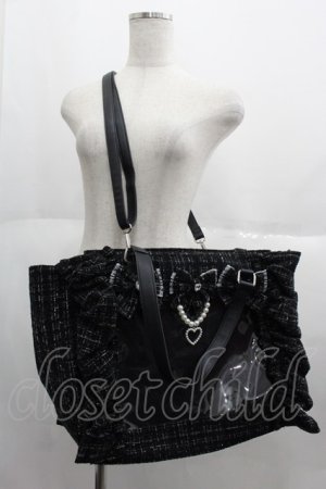 画像: Ank Rouge / 確定ファンサのおまじないツイードBag  黒Ｘ白 I-25-06-11-103-CA-BG-HD-ZI
