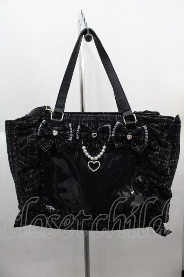 画像2: Ank Rouge / 確定ファンサのおまじないツイードBag  黒Ｘ白 I-25-06-11-103-CA-BG-HD-ZT274 (2)
