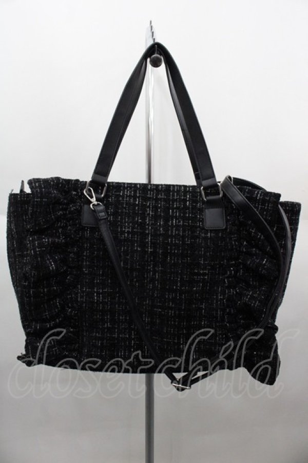 画像3: Ank Rouge / 確定ファンサのおまじないツイードBag  黒Ｘ白 I-25-06-11-103-CA-BG-HD-ZT274 (3)