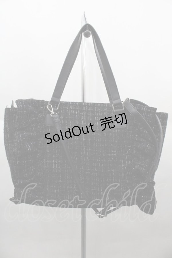 画像3: Ank Rouge / 確定ファンサのおまじないツイードBag  黒Ｘ白 I-25-06-11-103-CA-BG-HD-ZT274 (3)