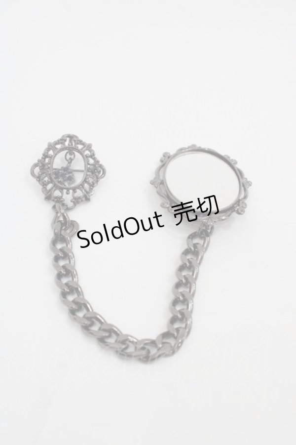 画像1: BPN / ミラーチェーンブローチ  黒 I-25-06-11-107-GO-ZA-HD-ZI (1)