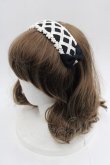 画像1: Shirley Temple / はしご風レースリボンカチューシャ  黒Ｘ白 I-25-06-11-109-ET-AC-HD-ZI (1)