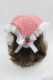 画像3: LOLITAその他(お買取対象外) / ギンガムチェックプリーツフリルバブーシュカ風カチューシャ  赤チェックＸ白 I-25-06-11-111-LO-AC-HD-ZI (3)