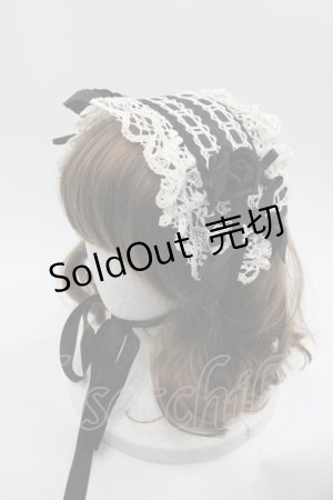 画像: BABY,THE STARS SHINE BRIGHT / はわせレースヘッドドレス  黒Ｘ白 I-25-06-11-114-BA-AC-HD-ZI