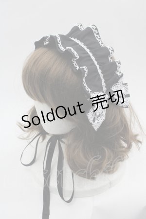 画像: metamorphose / レースリボンヘッドドレス  黒Ｘ白 I-25-06-11-117-ME-AC-HD-ZI