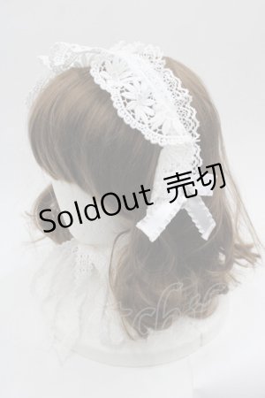 画像: Angelic Pretty / フラワーレースリボンパールヘッドドレス  白 I-25-06-11-118-AP-AC-HD-ZI