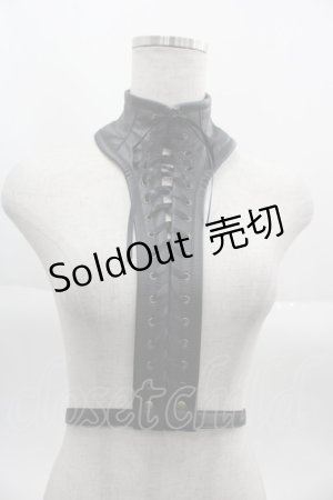 画像: abilletage / フェイクレザーロングネックコルセット  黒 I-25-06-11-122-GO-ZA-HD-ZI
