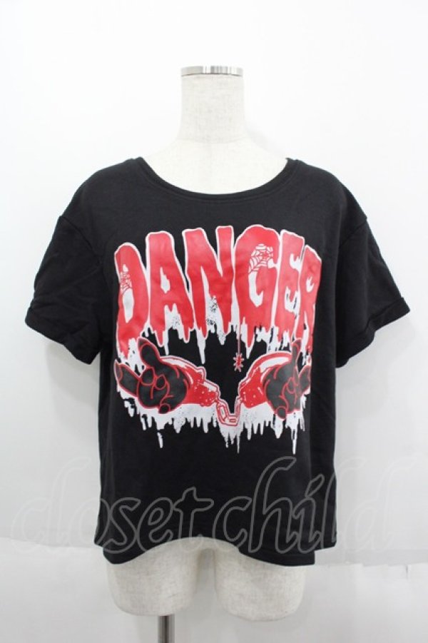 画像1: HELL CAT PUNKS / デビル羽つきTシャツ  ブラック I-25-06-11-018-PU-TO-HD-ZI (1)