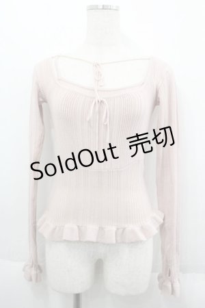 画像: ANDMARY / Crochet frill knit tops  ピンク I-25-06-11-021-LO-TO-HD-ZI