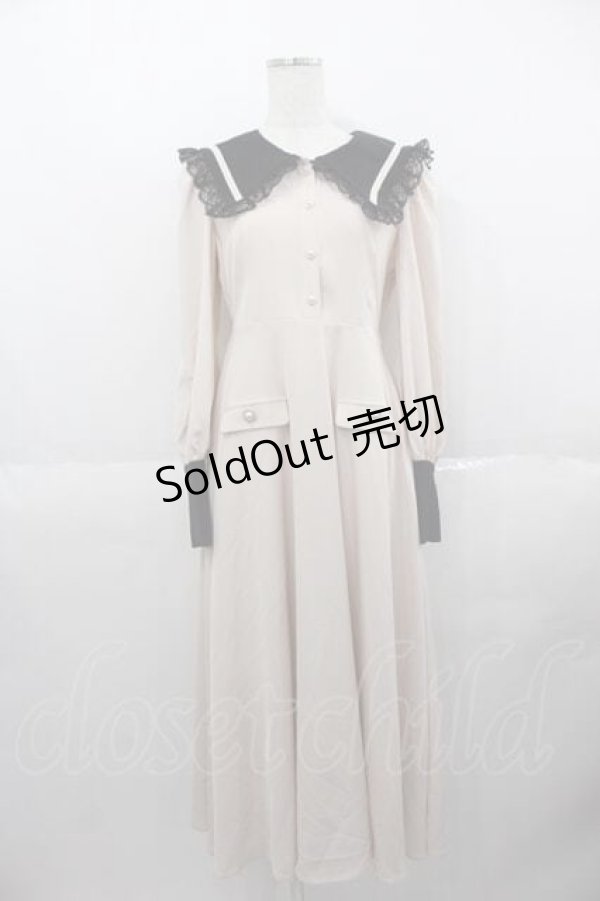 画像1: Me roir / 配色ワンピース M オフホワイト I-25-06-17-067-LO-OP-HD-ZI (1)