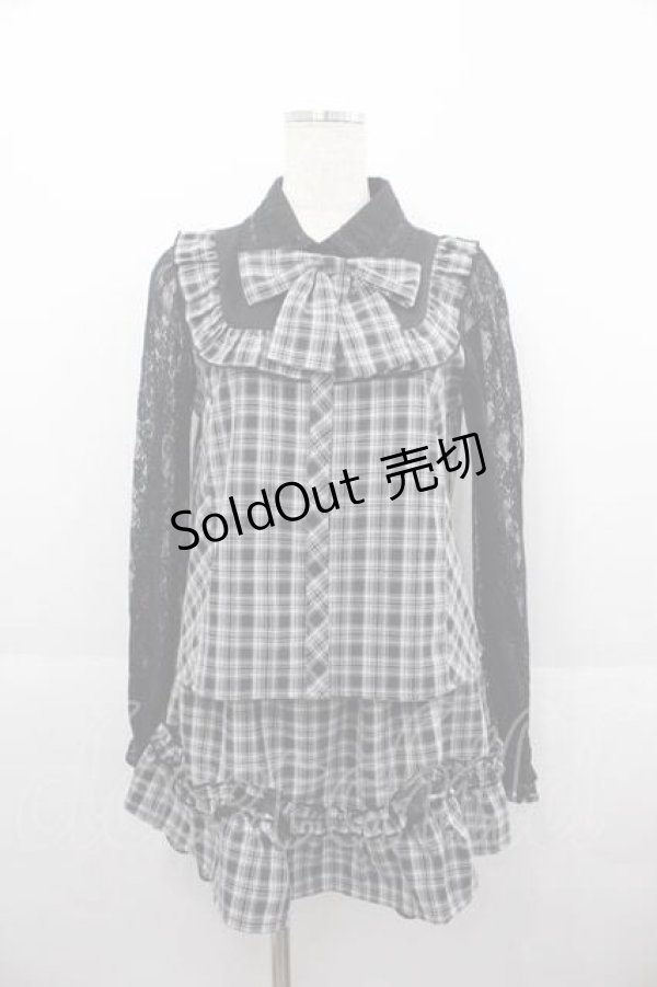 画像1: Princess Melody / ヨークフリル袖レースセットアップ  ブラック I-25-06-17-071-EL-BL-HD-ZI (1)