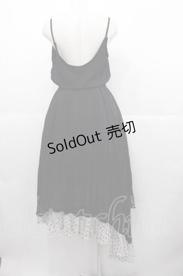 画像2: GRAMM / レース切り替えキャミロングワンピース  黒 I-25-06-17-075-HN-OP-HD-ZI (2)