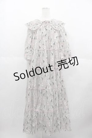 画像: alcali / ミラーキャットフリルロングワンピース  ピンク I-25-06-17-082-LO-OP-HD-ZS