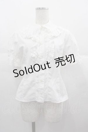 画像: BABY,THE STARS SHINE BRIGHT / 後ろピンタック半袖ブラウス  白 I-25-06-17-007-BA-BL-HD-ZI