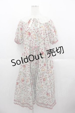 画像: PINK HOUSE / キャットチェリードロップ柄ミディワンピース  ミント I-25-06-17-085-LO-OP-HD-ZS