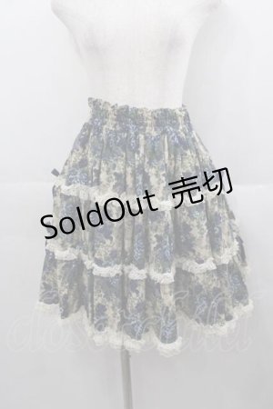 画像: metamorphose / ゴブランブーケレースフリルスカート  青 I-25-06-17-088-ME-SK-HD-ZI