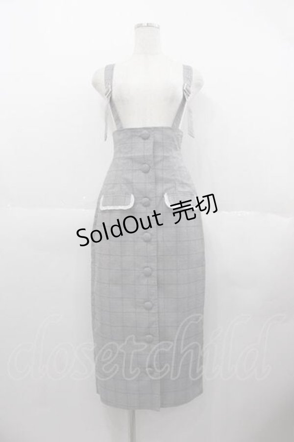 画像1: Ank Rouge / サス付きフリルポケットタイトスカート M ブラックチェック I-25-06-17-089-CA-SK-HD-ZI (1)