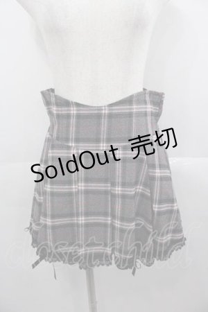 画像: Princess Melody / チェックハシゴレース裾リボンスカート  ブラック I-25-06-17-095-EL-SK-HD-ZI