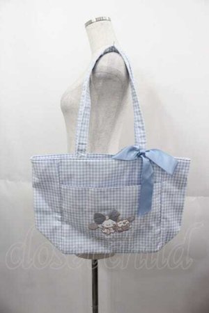 画像: Maison de FLEUR / シナモロール&みるくギンガムチェックトートバッグ  サックス I-25-06-17-109-LO-BG-HD-ZI