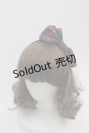 画像: BABY,THE STARS SHINE BRIGHT / タータンチェックリボンカチューシャ  赤Ｘグレーチェック I-25-06-17-110-BA-AC-HD-ZI