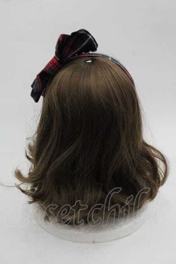画像2: BABY,THE STARS SHINE BRIGHT / タータンチェックリボンカチューシャ  赤Ｘグレーチェック I-25-06-17-110-BA-AC-HD-ZI (2)