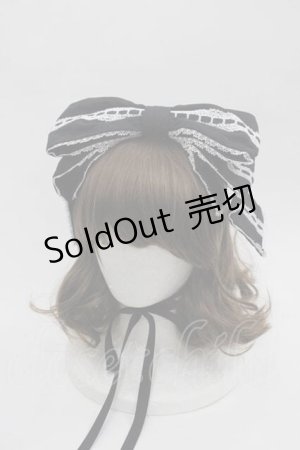 画像: metamorphose / はしごレースリボンヘッドドレス  黒ｘ白 I-25-06-17-117-ME-AC-HD-ZI