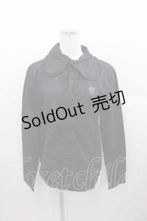 画像: Deorart / 胸元刺繍長袖ブラウス L 黒 I-25-06-17-028-PU-BL-HD-ZI