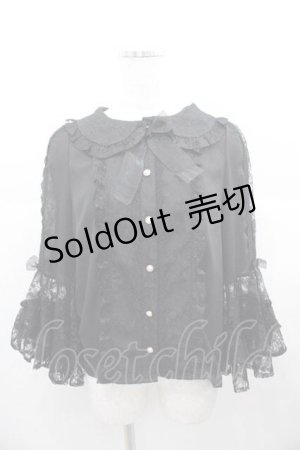 画像: axes femme kawaii / レーシー姫袖ブラウス M 黒 I-25-06-17-004-AX-BL-HD-ZI