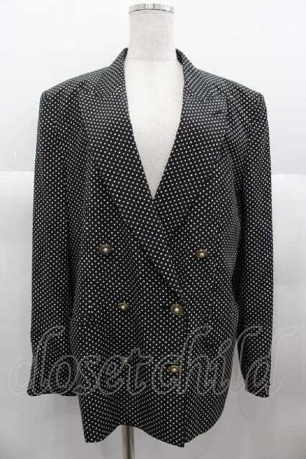画像1: INGEBORG / ドットダブルボタンジャケット  黒Ｘ白 I-25-06-21-044-LO-JA-HD-ZS (1)